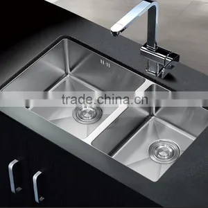 (70/30) Undermount Stainless Steel Handmade Kitchen Sink With Double Dowl Kitchen Sink Faucets thumbnail-1