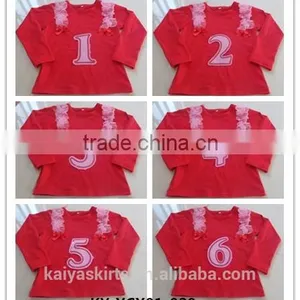 Latest 100%cotton Gold Ear Tops Designs Baby Blouse Clothing thumbnail-5