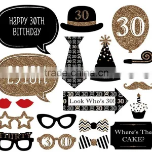 22pcs Wedding Birthday Party Supply Fun Mustache Lip Tie Glasses Hat On A Stick DIY Photo Booth Props thumbnail-5