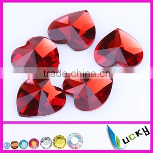 2016 New LUCKY High Quality Sew-on Flat Back Heart Shape Acrylic Stone ,acryl Strass With/without Holes thumbnail-1
