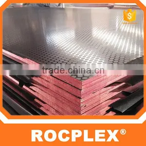 Anti-slip Wire Mesh Film Faced Plywood 12mm 15mm,18mm Hexagonal Film Faced Plywood Brown thumbnail-1