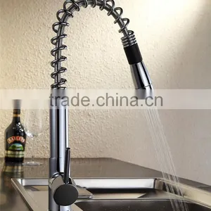 Chrome Surface Pull up Brass Faucet Kitchen Sink Single Hole Faucet thumbnail-1