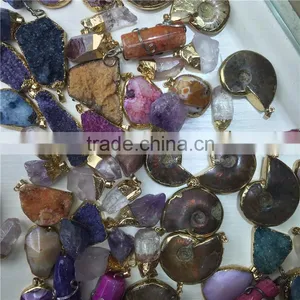 Natural Colorful Wholesale Semi Precious Stone Crystal Gemstone Pendant thumbnail-2