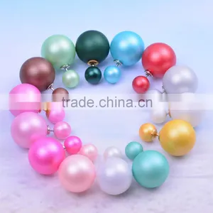 Fashion New Arrival Candy Color Imitation Big Pearl Earrings Women's Jewelry Beautiful Stud Earrings thumbnail-1