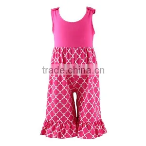 High Quality Infant Girl Petti Romper Quatrefoil Toddler Remake Romper Giggle Moon Romper thumbnail-1