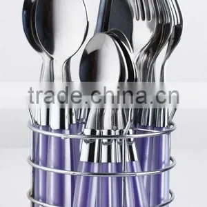 Stainless Steel Cutlery Set With Plastic Handle thumbnail-1