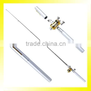 1.0 Meter Silver Fishing Rod Pen With Reel thumbnail-1