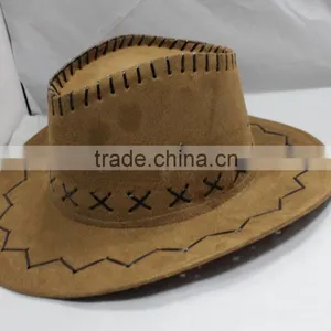 Light Coffee Indian Fake Leather Safari Hat Cowboy Hats thumbnail-1