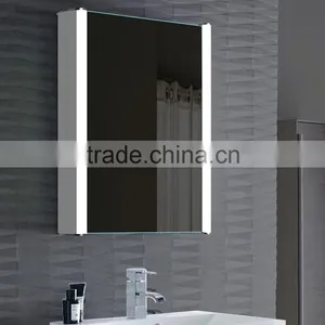 Lamxon Gloss White Minimalist Bathroom Mirror Storage Cabinet Unit With 3 Internal Shelves - Wall Mounted thumbnail-1