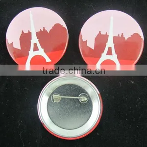 Fashion The Eiffel Tower Design Metal Tinplate Badge Pin thumbnail-1