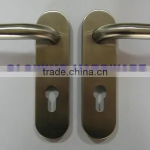Stainless Steel Door Handle With Plate / Door Lever Handle on Plate / Short Plate Door Handle thumbnail-2