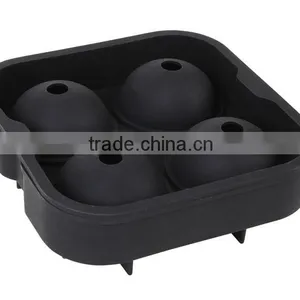 Hot Selling 4 Cavities Round Silicone Ice Ball Tray thumbnail-3
