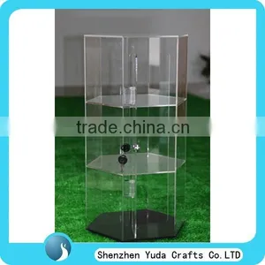Plexiglass 3 Tiers Customized Display Case With Key Manufacturing High Transparent Acrylic Display Case With Revolving Base thumbnail-1