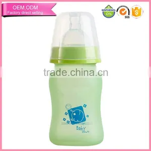 Hot Sale Handless Bpa Free Pyrex Glass Feeding Bottle With Silicone Nipple thumbnail-2
