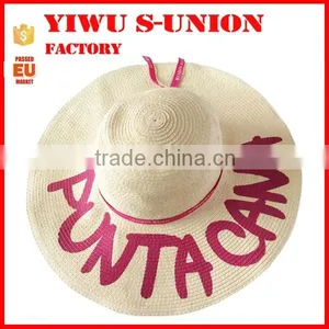 Wholesale Custom Printed Ladies Elegant Summer Beach Sombrero Big Brim Straw Hats thumbnail-4