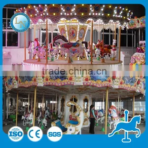 Theme Park Luxury Kiddie Amusement Carousel Horses Ride for Sale thumbnail-4