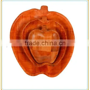 Red Red Apple Colored Melon Seeds Wooden Bowl thumbnail-1