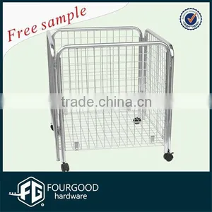Supermarket Plastic Basket With Wheel thumbnail-1