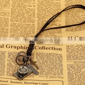 N0013 Retro Camera Leather Necklace Fashionable Design Necklace Hot Sale China Supplier thumbnail-1