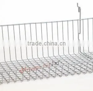 Large Hanging Storage Slatwall Metal Wire Mesh Display Basket thumbnail-3