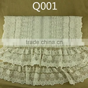 100%cotton Hand Cut Lace Fabric Mesh Lace Scarf for Neck thumbnail-2