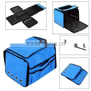 Pawhut Light Blue Collapsible Folding Soft Portable Pet Crate Carrier thumbnail-5