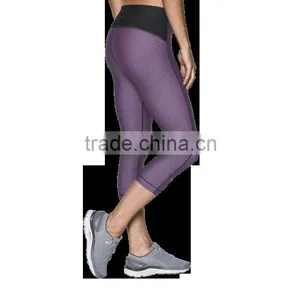 Hight Performance Dry Fit Spandex Yoga Compression Pants, Ladies 3/4 Length Capri Pants thumbnail-1