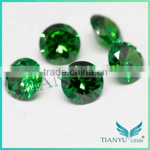 Free Sample Gemstone Wholesale Round Cut Emerald Green Cubic Zirconia , Synthetic Green CZ thumbnail-6
