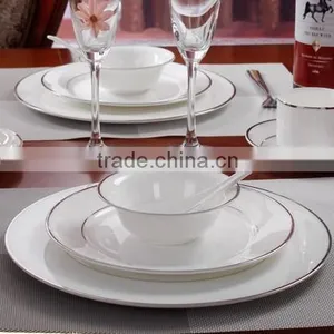 China Supplier Hotel Restaurant Bone China Ceramic Porcelain Dinner Set thumbnail-1