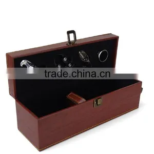 Wholesale Custom High-grade PU Leather Order Bottled Wine Champagne Boxes, Brown Gift Box thumbnail-3