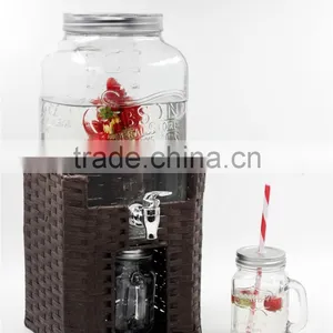 8L Party Drink Square Glass Water Dispenser Pvc Base thumbnail-2