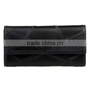 Lady Three Folded Genuine Leather Wallet, Europe and American Fashion Color Match Holder (BCN013) thumbnail-1