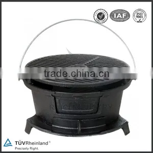 Pre-seasoned Outdoor Barbecue Cast Iron Charcoal Grill thumbnail-1