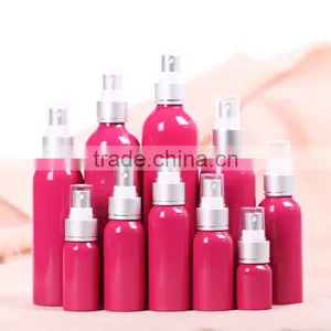 Wholesale 20-300ml Rose Red Aluminum Packaging Bottle Aluminum Mist Spray Bottle for Cosmetic Packaging thumbnail-1
