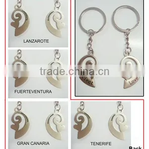 Half Heart Shaped Metal Key Chains thumbnail-1