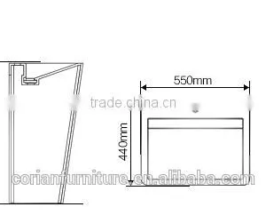 Acrylic Solid Surface Corian New Design Hote Bathroom Basin Stand thumbnail-5