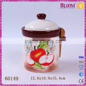 Ceramic Kitchen Coffee Canister With Wood Spoon thumbnail-1