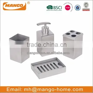 4pcs Square Stainless Steel Bathroom Set thumbnail-1