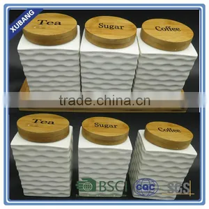White Colour Coffee Sugar Tea Ceramic Storage Jar thumbnail-1