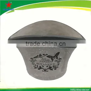 Modern Indoor Pots and Planters Oval Concrete Planter thumbnail-2