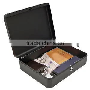 A4 File Documents Security Cash Jewelry Storage Safety Deposit Secure Lock Metal Matte Black Box 462754 thumbnail-2