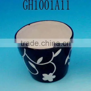 Black Porcelain Flower Pot thumbnail-1