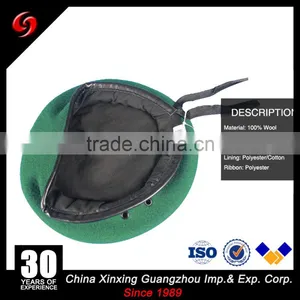 100% Wool Custom Embroidery Army Beret Men's Olive Green Wool Military Beret Cap thumbnail-1