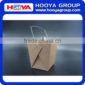 16oz /26oz /32oz Disposable Kraft Paper Food Packing Box With Plastic Handle,waterproof and Oilproof thumbnail-1