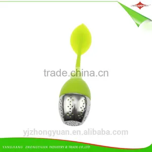 ZY-F1123 Silicone Tea Strainer Infuser Diffuser Filter With Leaf Lid,steel Ball,resting Plate thumbnail-2
