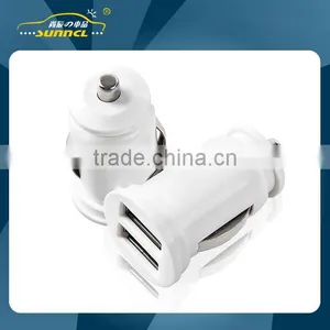 2.1A Dual USB Mini Car Power Charger Adapter Plug for Apple and Samsung Device thumbnail-1
