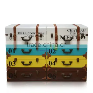 Art Furniture Chest Of 8 Drawers, Suite Case Shaping Front Side Multi Color thumbnail-3