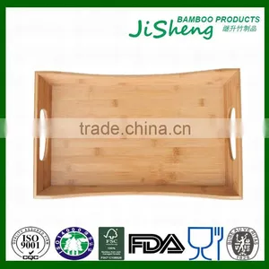 Hot Sell Top Quality Bamboo Serving Tray With Handles: Serve Food, Coffee or Tea, or Use as a Party Platter thumbnail-1