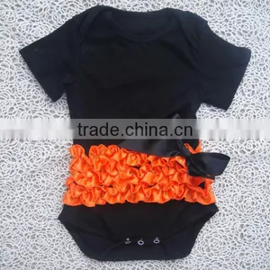 Baby Romper Fashion Baby Bodysuits Black With Leopard Satin Ruffle Rompers thumbnail-1