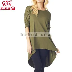 With 3/4 Sleeves Woman Plain T-shirt Dress thumbnail-4